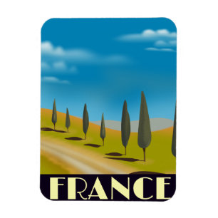 Imán Afiche de viaje al estilo vintage de Francia