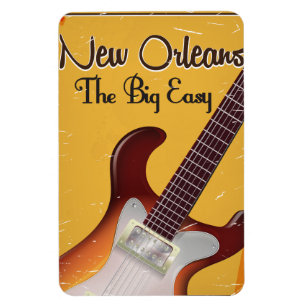 Imán Afiche de viaje al estilo vintage de Nueva Orleans