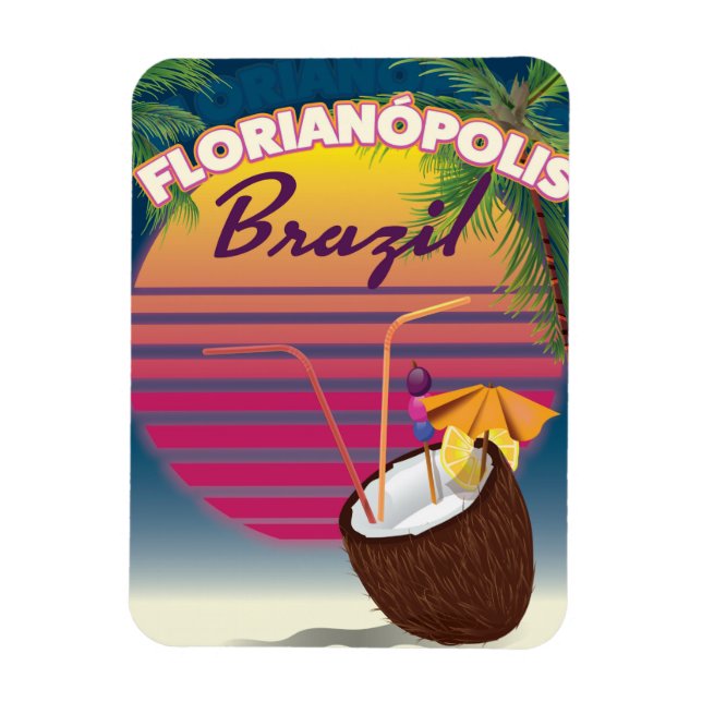 Imán Afiche de viaje brasileño de Florianópolis (Vertical)