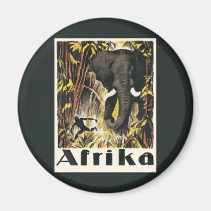 Imán Afiche de viaje de África de la época vieja, elefa