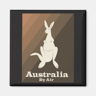 Imán Afiche de viaje de Australia por Air Kangaroo.