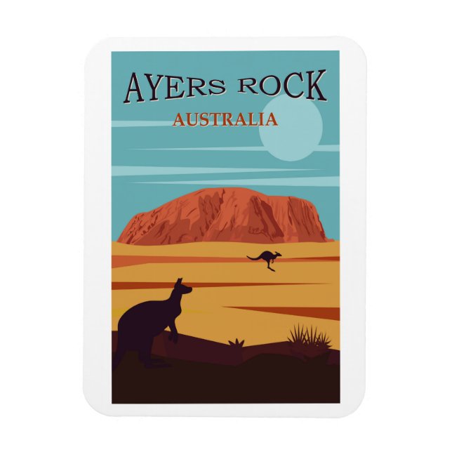 Imán Afiche de viaje de Ayers Rock, Australia (Vertical)