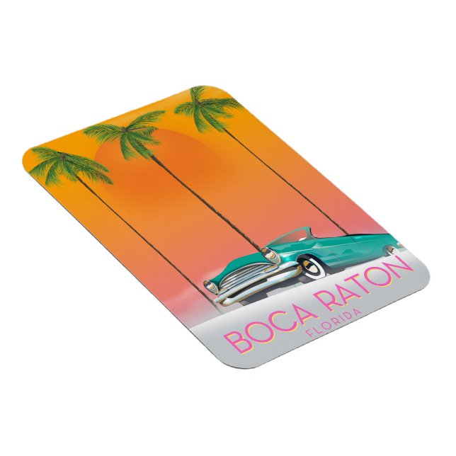 Imán Afiche de viaje de Boca Raton Florida. (Lado Derecho)