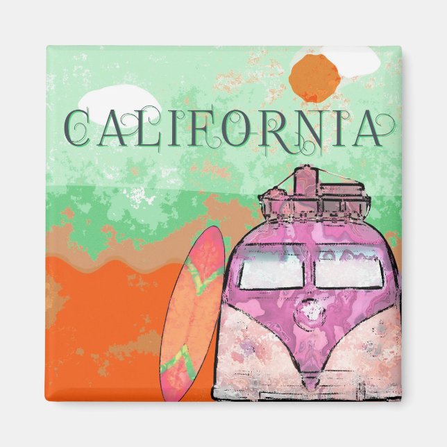 Imán Afiche de viaje de California (Frente)