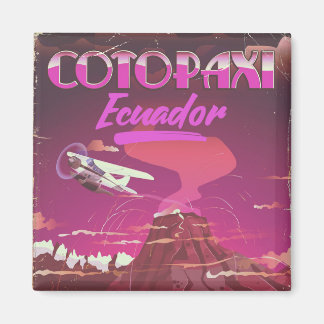 Imán Afiche de viaje de Cotopaxi, Ecuador AIR MAIL