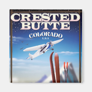 Imán Afiche de viaje de Crested Butte Colorado