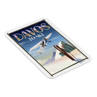 Imán Afiche de viaje de Davos Suiza