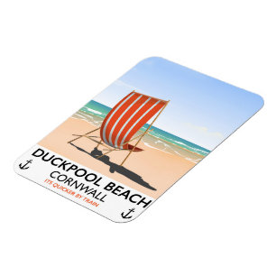 Imán Afiche de viaje de Duckpool Beach Cornwall