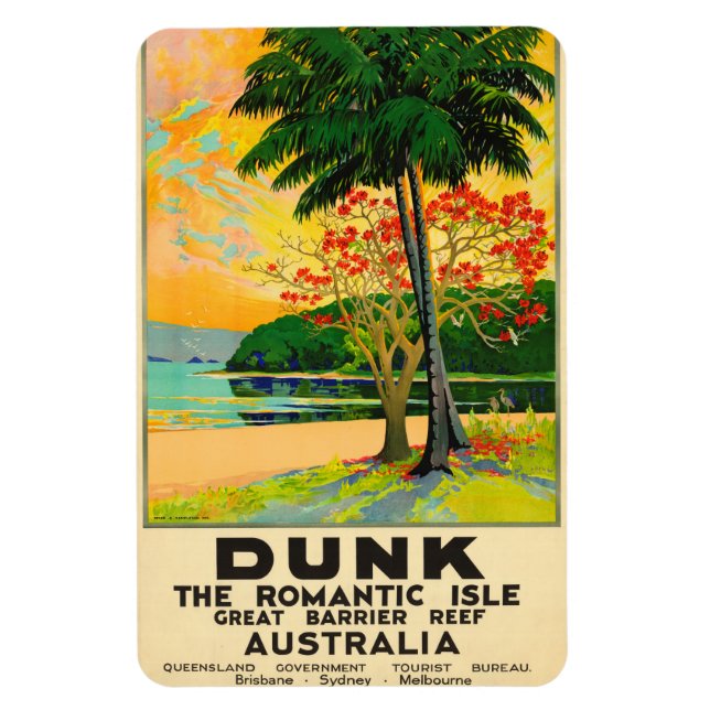 Imán Afiche de viaje de Dunk Island Queensland Australi (Vertical)