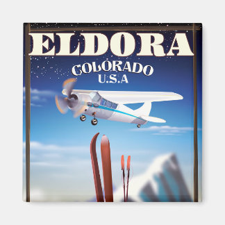Imán Afiche de viaje de Eldora Colorado.