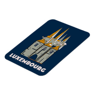 Imán Afiche de viaje de estilo retro de Luxemburgo