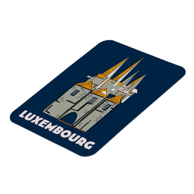 Imán Afiche de viaje de estilo retro de Luxemburgo (Lado Izquierdo)