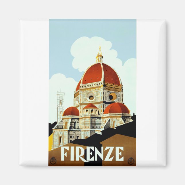 Imán Afiche de viaje de Florencia (Frente)