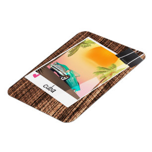 Imán Afiche de viaje de fotos de autos antiguos cubanos