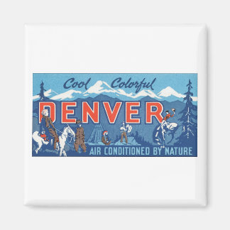 Imán Afiche de viaje de Guay Colorful Denver