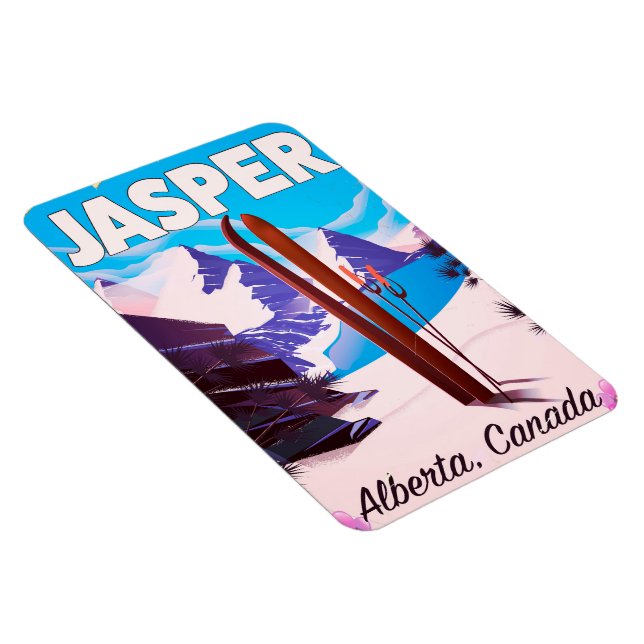 Imán Afiche de viaje de Jasper Alberta Canada (Lado Derecho)