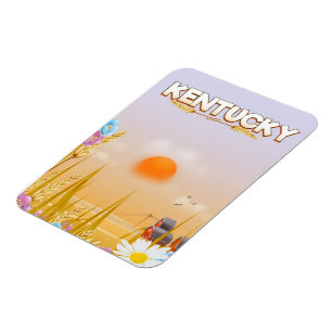 Imán Afiche de viaje de Kentucky Cute Farm