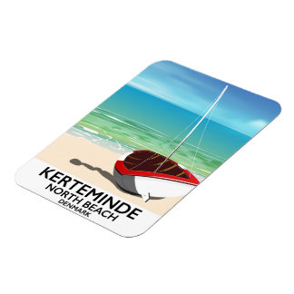 Imán Afiche de viaje de Kerteminde North Beach Dinamarc
