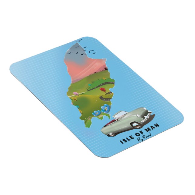 Imán Afiche de viaje de la Isla de Man (Lado Derecho)
