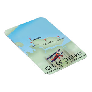 Imán afiche de viaje de la isla de Sheppey Kent Inglate