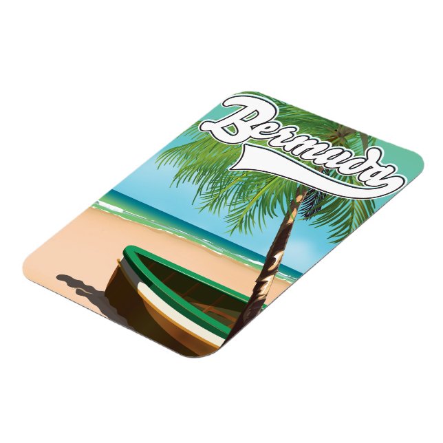 Imán Afiche de viaje de la isla tropical de las Bermuda (Lado Izquierdo)