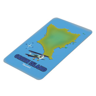 Imán Afiche de viaje de la Isla Verde Taiwán.