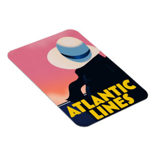 Imán Afiche de viaje de la línea de cruceros de Atlanti
