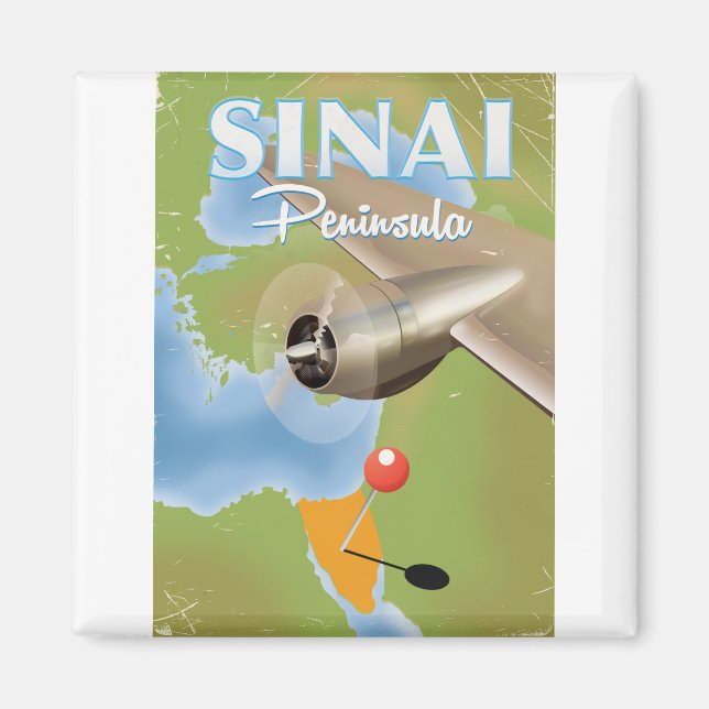 Imán Afiche de viaje de la península del Sinaí (Frente)