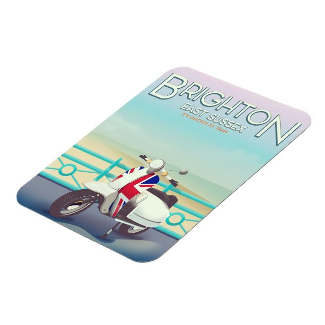 Imán Afiche de viaje de la scooter de la unión Brighton (Lado Izquierdo)