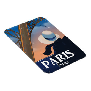 Imán Afiche de viaje de la torre Eiffel de París