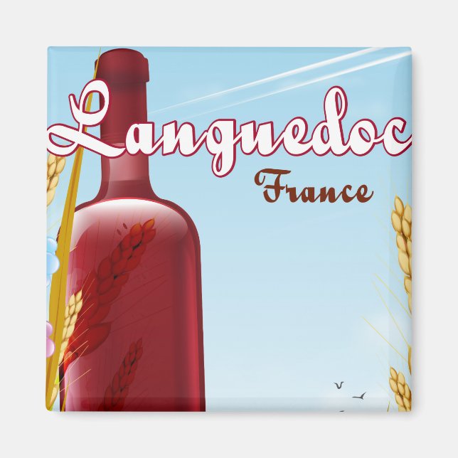 Imán Afiche de viaje de Languedoc Francia (Frente)