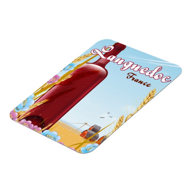 Imán Afiche de viaje de Languedoc Francia (Lado Izquierdo)