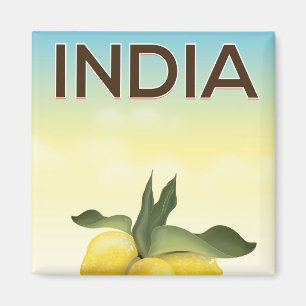 Imán Afiche de viaje de limón de la India