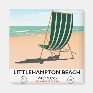 Imán Afiche de viaje de Littlehampton Beach East Sussex