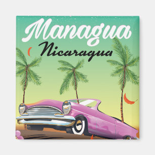 Imán Afiche de viaje de Managua - Nicaragua
