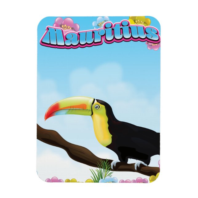 Imán Afiche de viaje de Mauricio (Vertical)