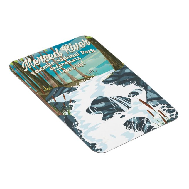 Imán Afiche de viaje de Merced River California (Lado Derecho)