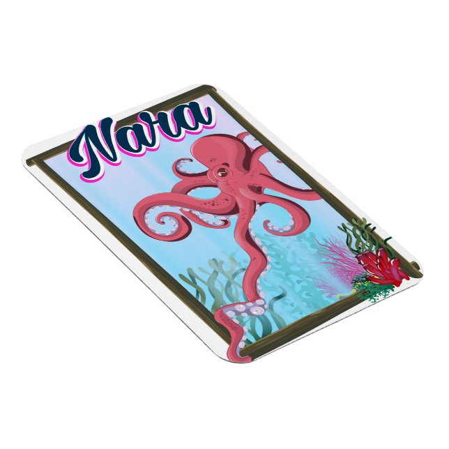 Imán Afiche de viaje de Nara Japan Squid (Lado Derecho)