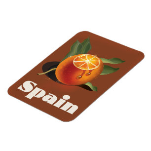Imán Afiche de viaje de naranja de España