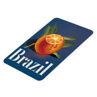 Imán Afiche de viaje de Naranjas de Brasil