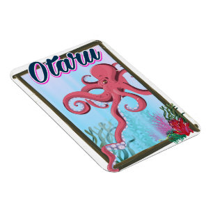 Imán Afiche de viaje de Otaru Japan Squid