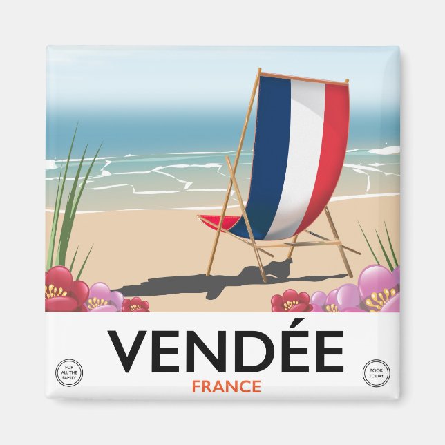 Imán Afiche de viaje de playa de Francia (Frente)