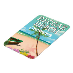 Imán Afiche de viaje de Reggae Beach Jamaica