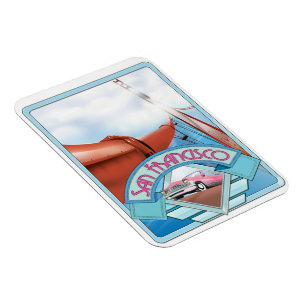 Imán Afiche de viaje de San Francisco, Estados Unidos