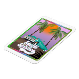 Imán afiche de viaje de santiti espiritus Cuba.