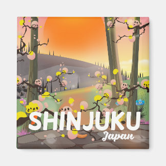 Imán Afiche de viaje de Shinjuku Japón