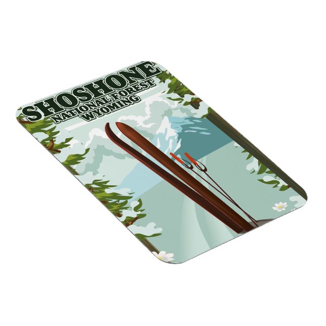Imán Afiche de viaje de Shoshone National Forest Ski (Lado Derecho)