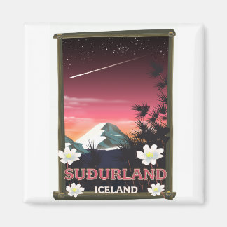 Imán Afiche de viaje de Suðurland Islandia