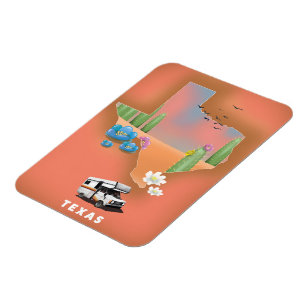 Imán Afiche de viaje de Texas