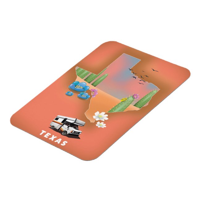 Imán Afiche de viaje de Texas (Lado Izquierdo)